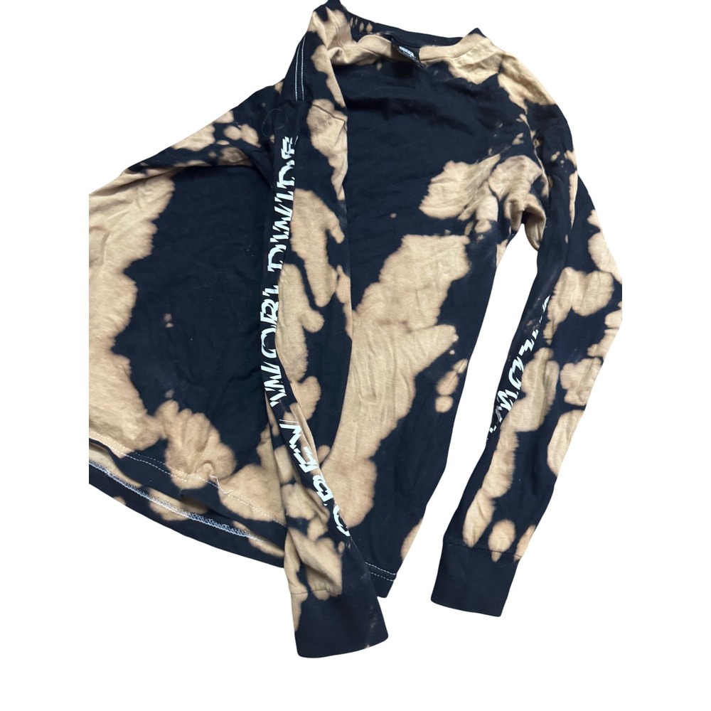 OBEY Worldwide Bleached Tie Dye Long Sleeve Shirt Womens Size Small - Picture 2 of 3
